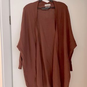 Long burnt orange shrug